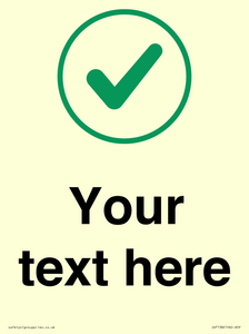 Custom plain background, green tick in circle sign